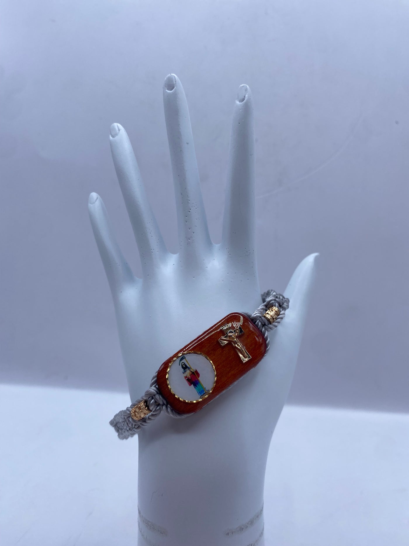 Silver Santa Muerte bracelet