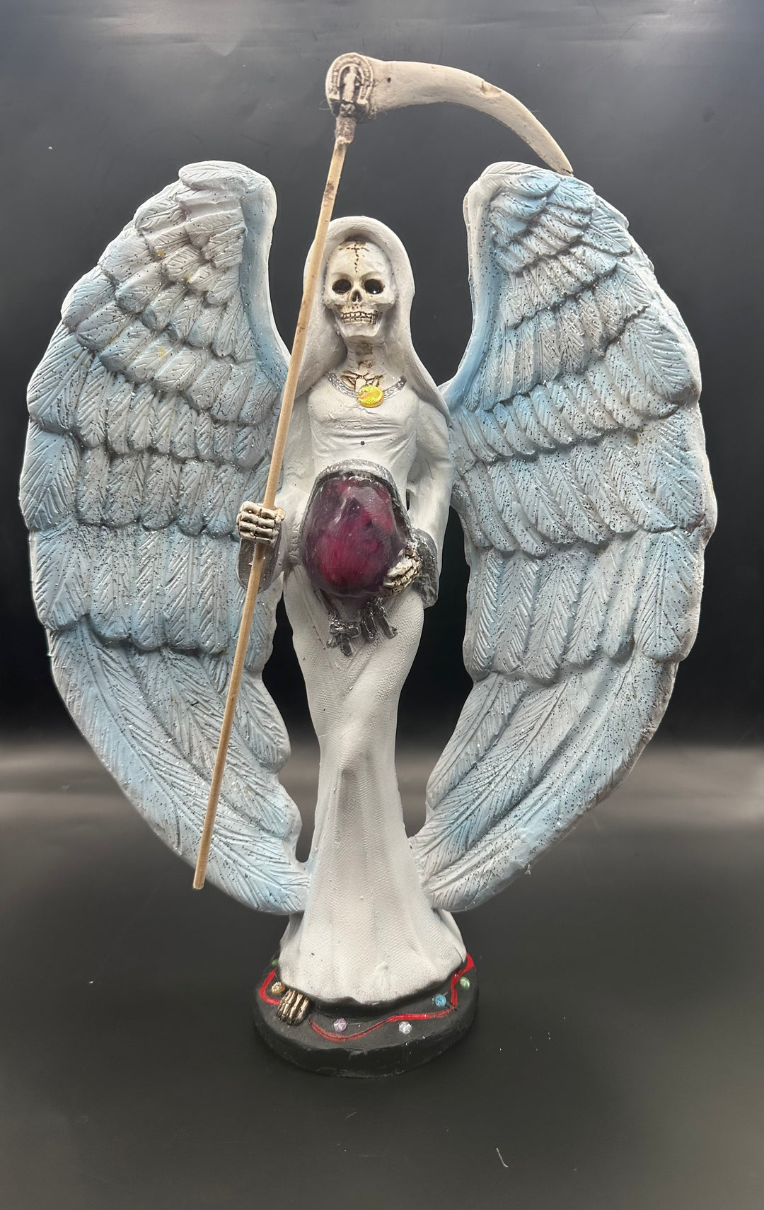 Consecrated Santa Muerte Statue authentic Pregnant Santa Muerte Holy Death Statue Fertility Protection White Santa Muerte Gift Fixed Santa Muerte