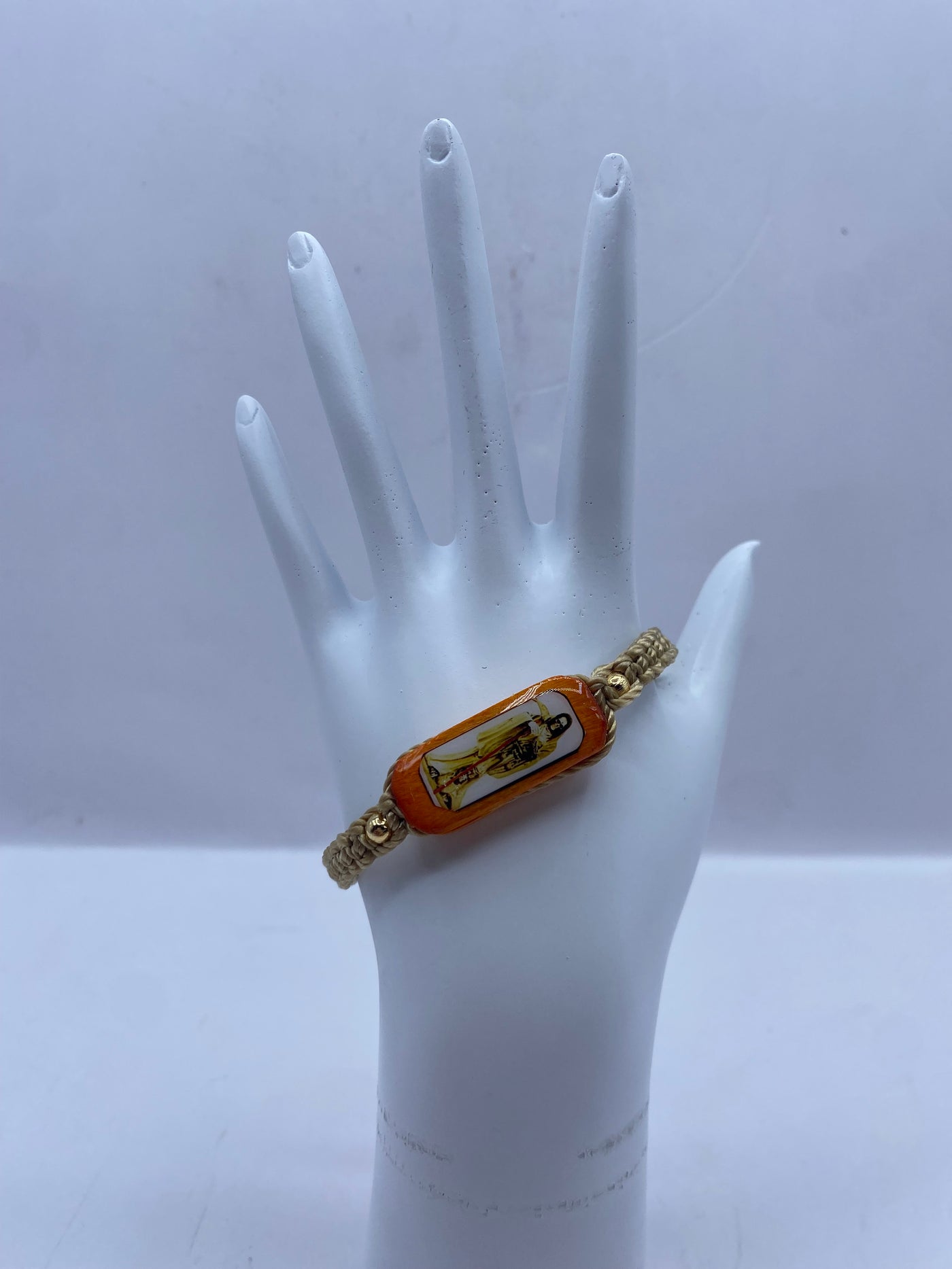 Tan Santa Muerte bracelet- Tan Santa