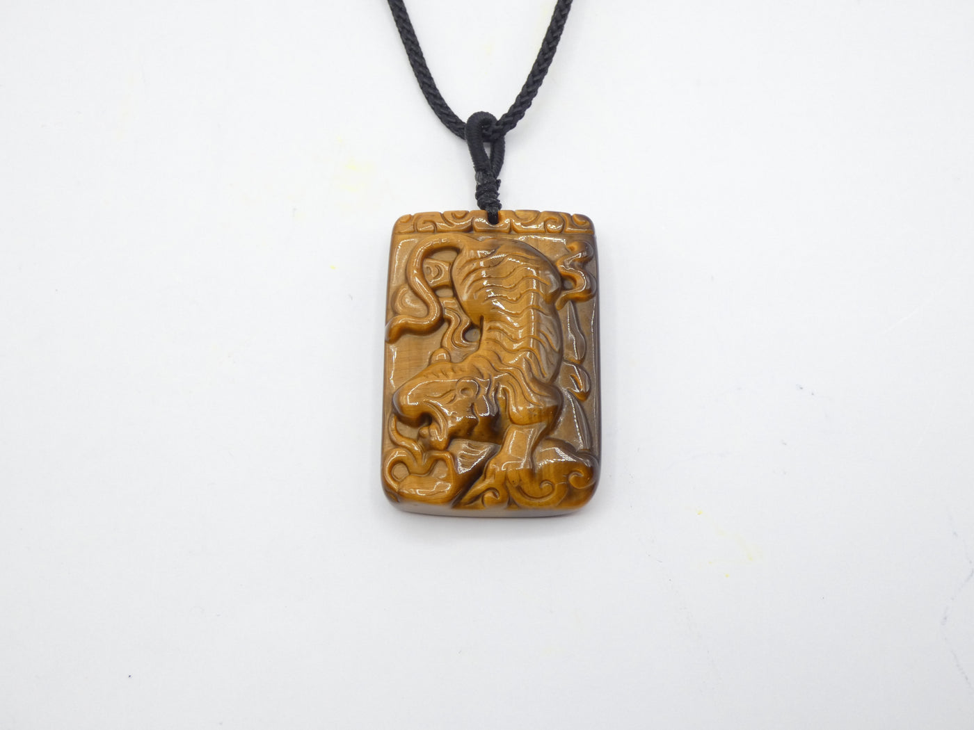 Tiger Engraved Tiger's Eye Necklaces