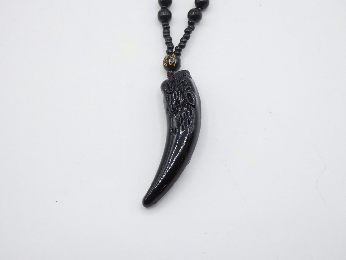 Black Obsidian Tooth Necklace