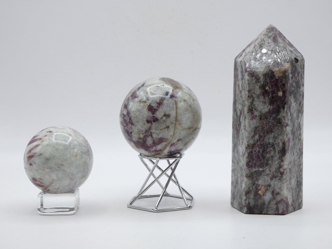 Pink Tourmaline Tower & Sphere