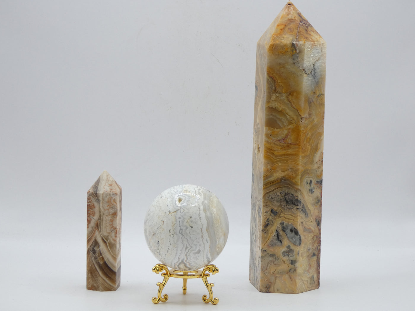 Crazy Lace/Mexican Agate Towers & Spheres