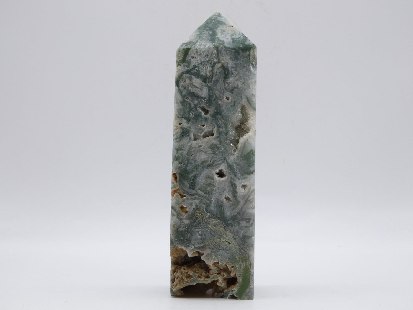 Green Moss Agate Tower