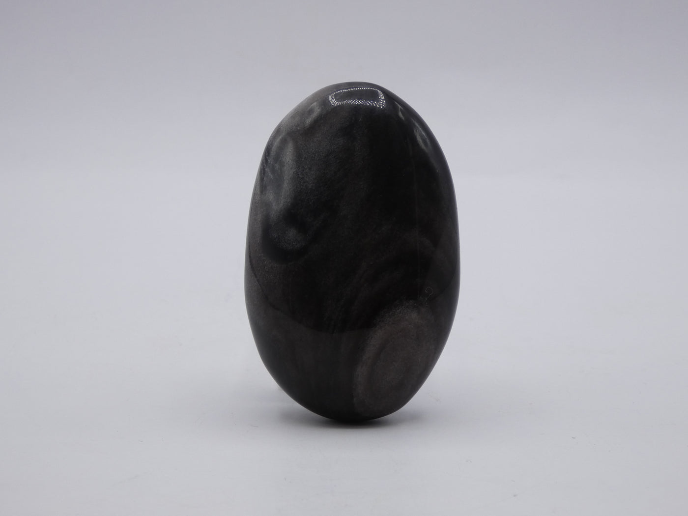 Silver Sheen Obsidian Palm Stone