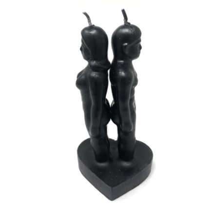 Black Reverse Back Couple Candle Figure