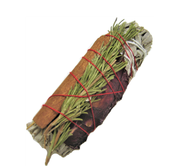 White Sage, Rosemary, Cinnamon & Red Rose Petals Bundle