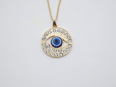 Bejeweled Evil Eye Necklace